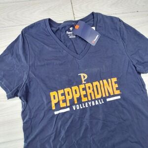 Pepperdine University Volleyball T‎ Shirt Womens Medium Blue Tee V Neck New